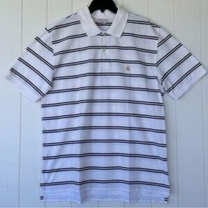 Brooks Brothers Original Fit White and Black Striped Polo Shirt